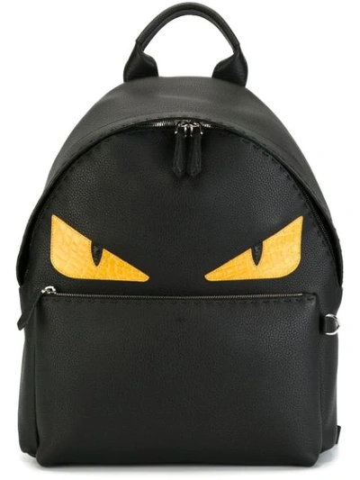 Fendi Bag Bugs Leather Backpack In Black