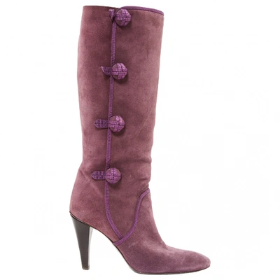 Pre-owned Celine Boots In Purple