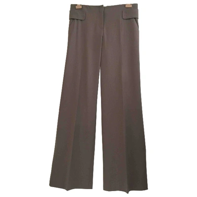 Pre-owned Celine Wool Large Pants In Khaki