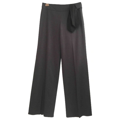 Pre-owned Celine Wool Trousers In Anthracite
