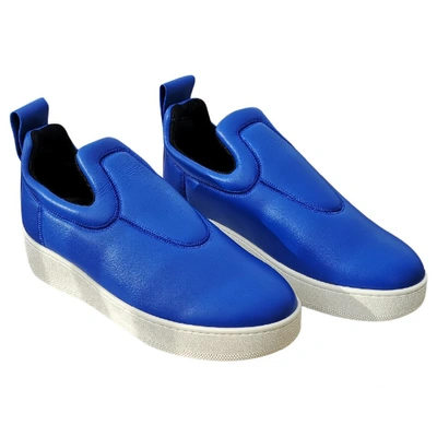 Pre-owned Celine Leather Trainers In Blue