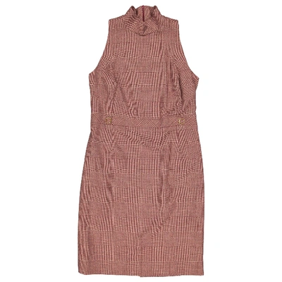 Pre-owned Celine Wool Mid-length Dress In Burgundy