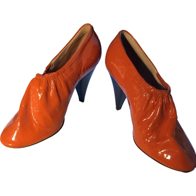 Pre-owned Celine Patent Leather Heels In Orange