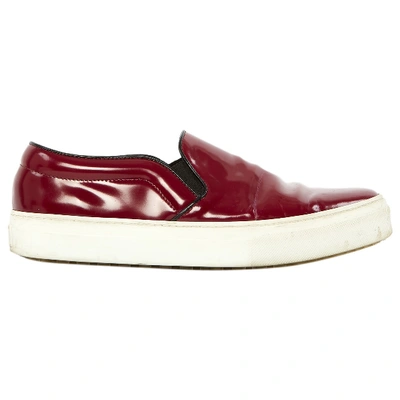 Pre-owned Celine Patent Leather Espadrilles In Burgundy