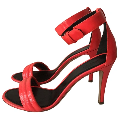Pre-owned Celine Patent Leather Sandal In Red