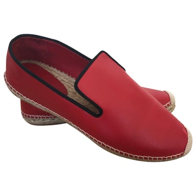 Pre-owned Celine Leather Espadrilles In Red