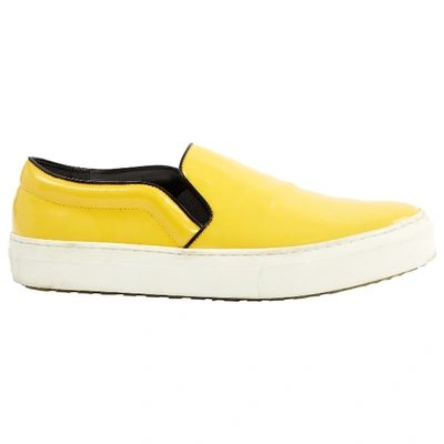 Pre-owned Celine Leather Trainers In Yellow