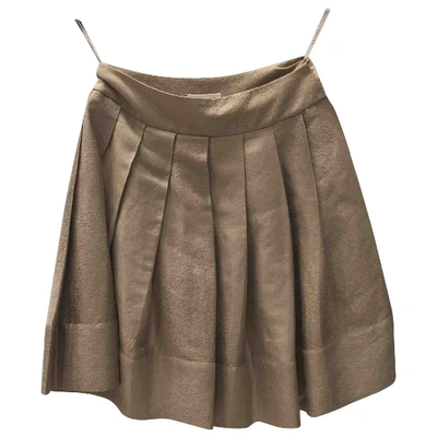 Pre-owned Celine Linen Mid-length Skirt In Beige