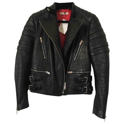 Pre-owned Celine Leather Biker Jacket In Black