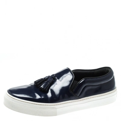Pre-owned Celine Blue Patent Leather Trainers