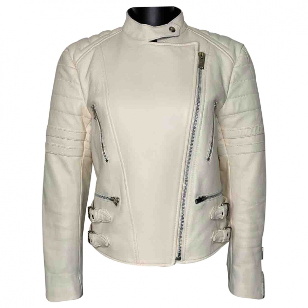 Pre-owned Celine White Leather Jacket | ModeSens