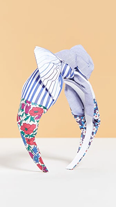 Benoit Missolin Cleo Headband In Blue Patchwork