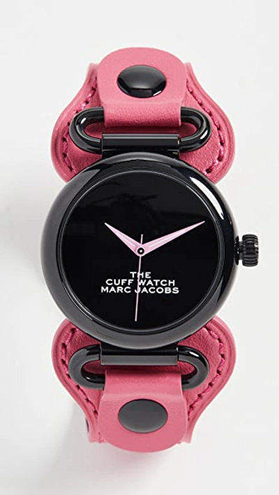 The Marc Jacobs The Cuff Watch 36mm In Pink/black