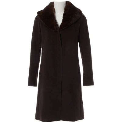 Pre-owned Celine Wool Coat In Brown