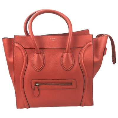 Pre-owned Celine Luggage Leather Handbag In Red