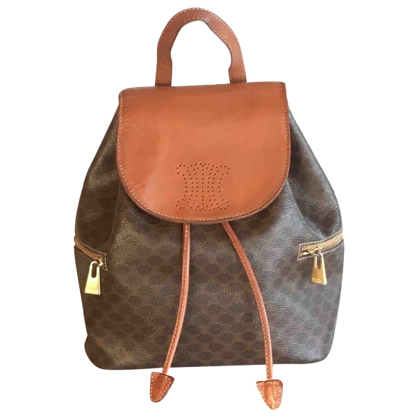 Pre-owned Celine Brown Cloth Backpack | ModeSens