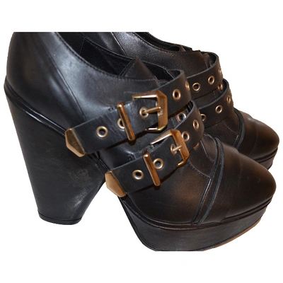 Pre-owned The Kooples Leather Heels In Black