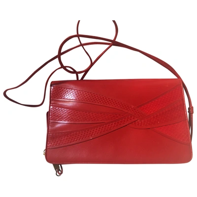Pre-owned Bruno Magli Red Leather Handbag