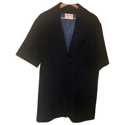 Pre-owned Semicouture Wool Coat In Blue