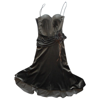 Pre-owned Giorgio Armani Velvet Mid-length Dress In Brown