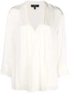 Theory Pussy Bow Blouse In White