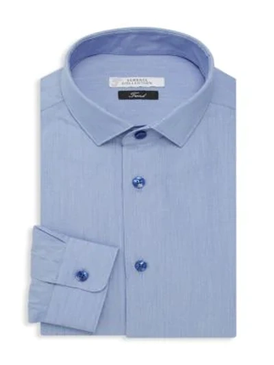 Versace Trend-fit Dress Shirt In Blue