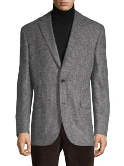 Jack Victor Textured Standard-fit Wool-blend Sportcoat In Grey