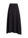 Joan Vass A-line Handkerchief Midi Skirt In Black