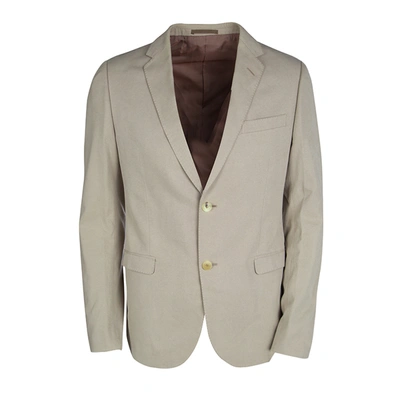 Pre-owned Gucci Beige Cotton Regular Fit Two Button Blazer L