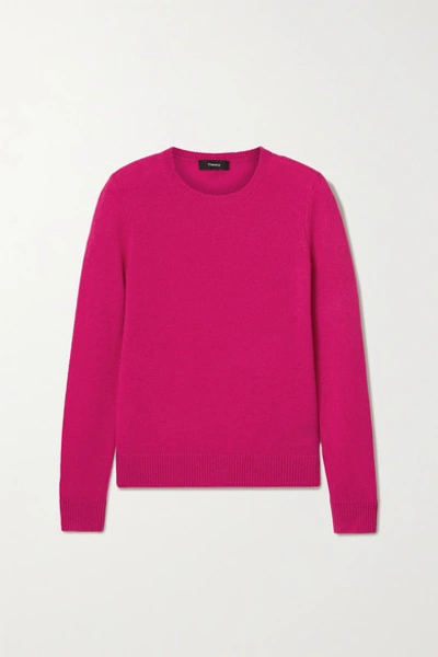 Theory Cashmere Sweater In Bright Pink