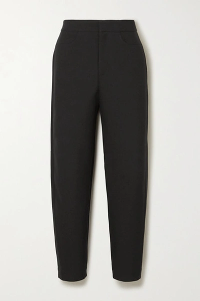 Totême Novara Cropped Drill Straight-leg Pants In Black