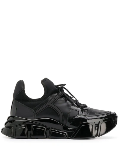 Ferragamo Cimbra Chunky Sneakers In Black