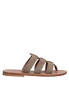 Kjacques Toe Strap Sandals In Khaki