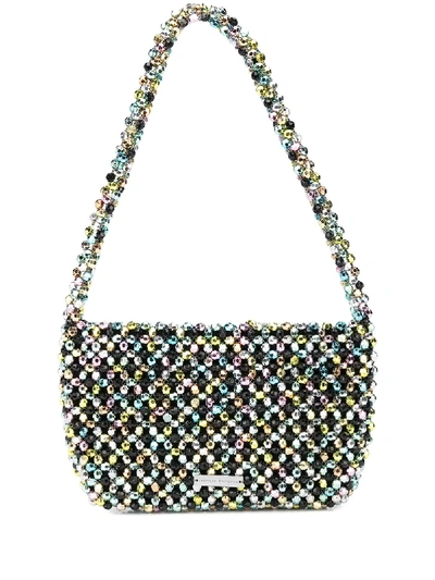 Loeffler Randall Marleigh Beaded Satin Shoulder Bag In Multicolour