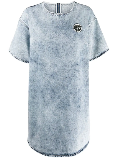 Mm6 Maison Margiela Ladies Blue Acid-wash Denim Dress