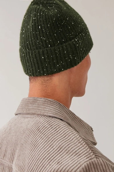 Cos Speckled Cashmere Hat In Green