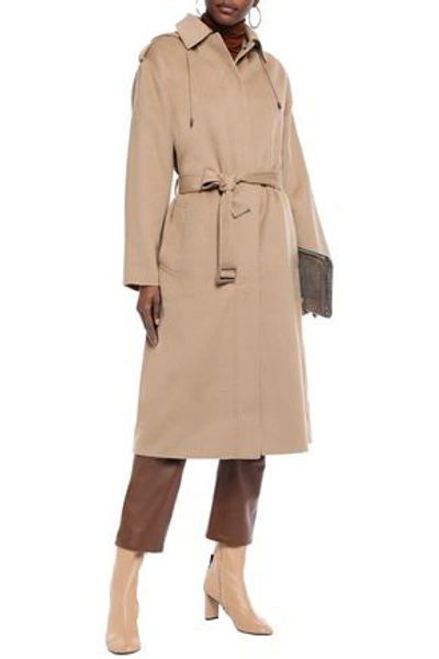 Joseph Carbon Belted Wool And Cashmere-blend Hooded Coat In Sand