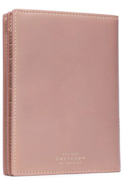 Smythson Piccadilly Laser-cut Leather Passport Cover In Taupe