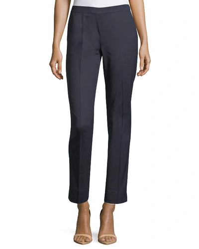 Lafayette 148 Bleecker Stretch-wool Pants In Ink