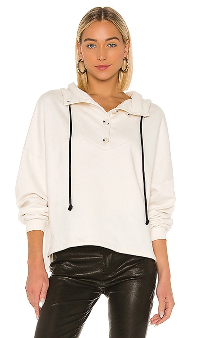 The Range Contral Terry Button Hoodie In Dove