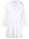 Melissa Odabash Victoria V-neck Broderie-anglaise Cotton Dress In White