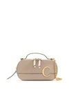 Chloé The C Structured Leather Cross-body Bag In Grey