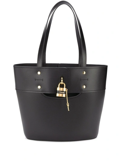 Chloé Aby Medium Leather Tote In Black