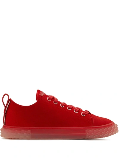 Giuseppe Zanotti Men's Blabber Mono Suede Low-top Sneakers In Red
