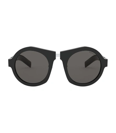 Prada Pr 10xs Black Female Sunglasses In Grey-black