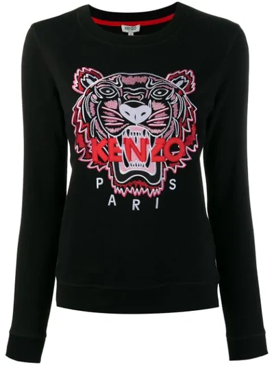 Kenzo Embroidered Tiger Sweatshirt In Black