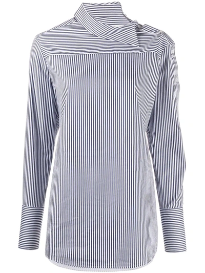 Victoria Victoria Beckham Striped Long-sleeve Shirt In Blue