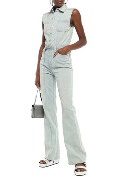 Current Elliott The Zenith Belted Faded Denim Jumpsuit In Light Denim