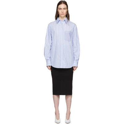 Joseph Gibson Oversized Striped Cotton-poplin Shirt In Light Blue