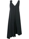 Joseph Max Asymmetric Buckled Washed-silk Midi Dress In Black